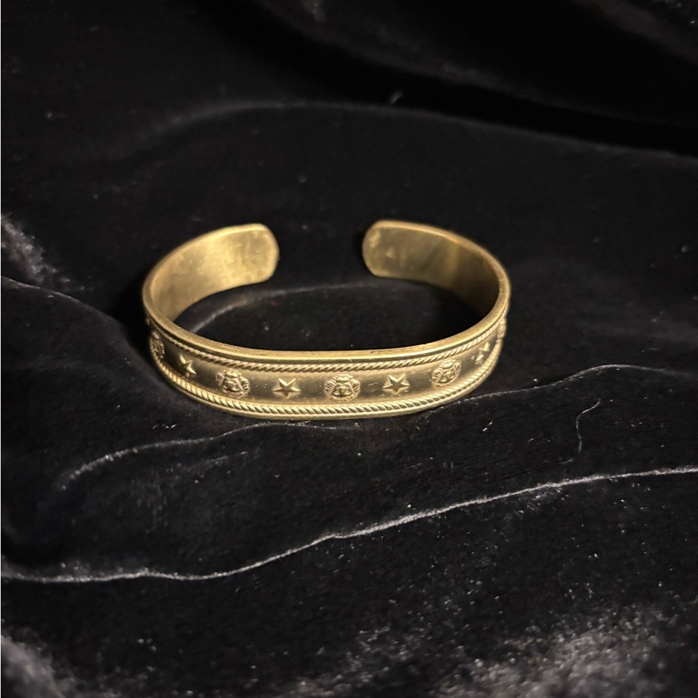Gold Star Embossed Cuff Bracelet